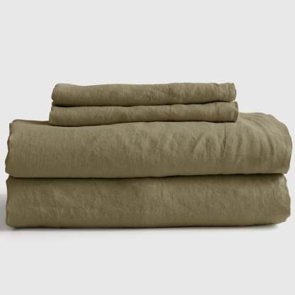 Washed Linen Fitted Sheet Set