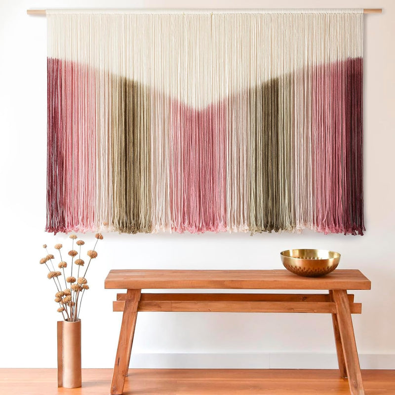 Macrame Dip Dyed Tapestry – Handmade Boho Wall HangingMacrame Dip Dyed Tapestry – Handmade Boho Wall Hanging - Image 4