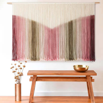 Macrame Dip Dyed Tapestry – Handmade Boho Wall Hanging