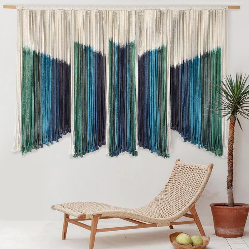 Macrame Dip Dyed Tapestry – Handmade Boho Wall Hanging