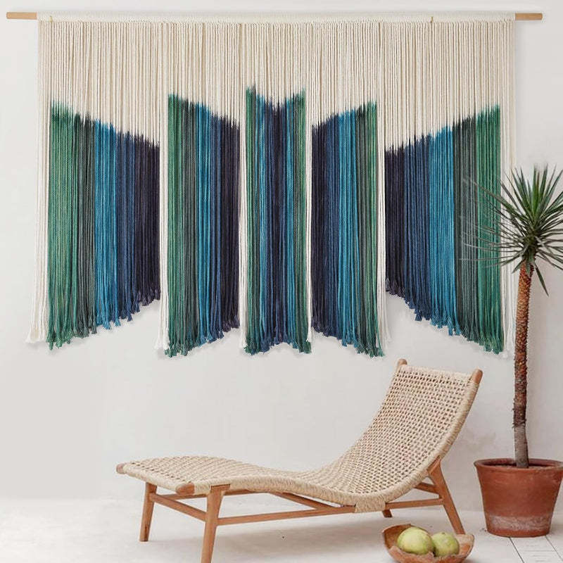 Macrame Dip Dyed Tapestry – Handmade Boho Wall Hanging