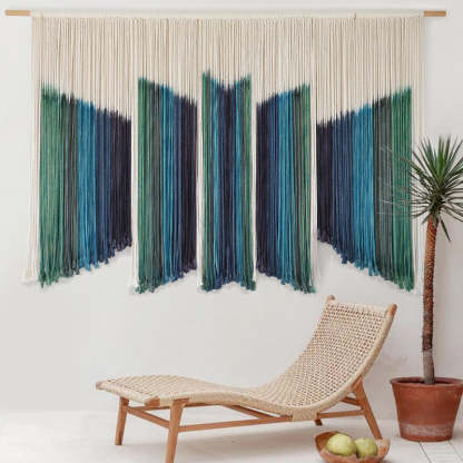 Macrame Dip Dyed Tapestry – Handmade Boho Wall Hanging