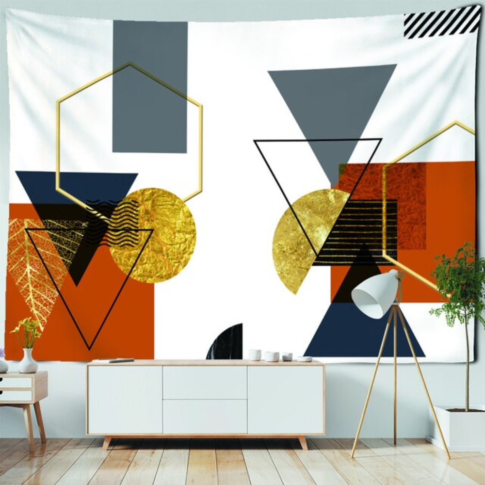 Marble Ginkgo Leaf Tapestry Wall Hanging Tapis Cloth