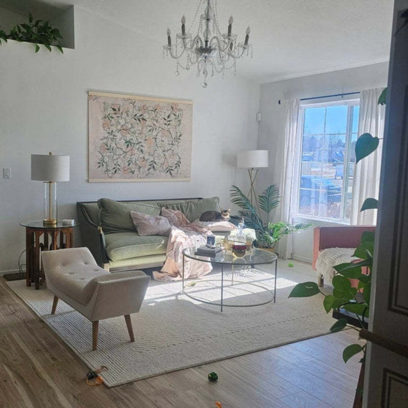 Oversized Wall Art Botanical Textile Canvas Vintage Inspired Tapestry