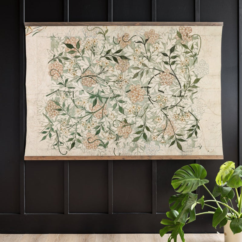Oversized Wall Art Botanical Textile Canvas Vintage Inspired TapestryOversized Wall Art Botanical Textile Canvas Vintage Inspired Tapestry - Image 2