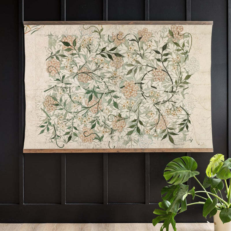 Oversized Wall Art Botanical Textile Canvas Vintage Inspired Tapestry