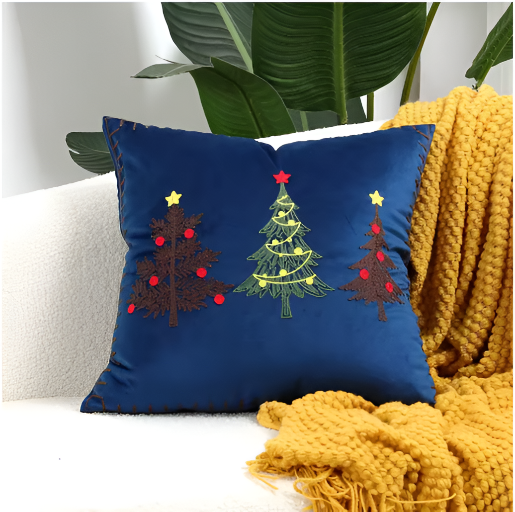 Christmas Cartoon Embroidered Decorative Cushion CoverChristmas Cartoon Embroidered Decorative Cushion Cover - Image 6