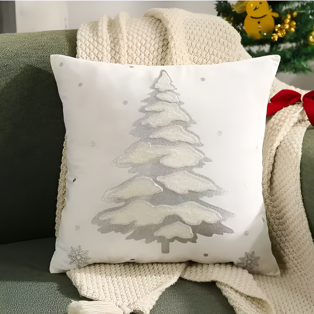 Christmas Cartoon Embroidered Decorative Cushion CoverChristmas Cartoon Embroidered Decorative Cushion Cover - Image 5