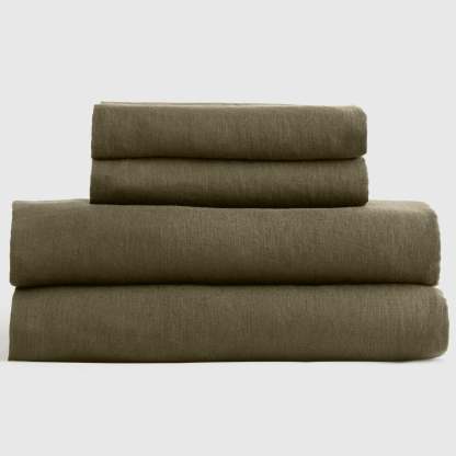 Washed Linen Fitted Sheet Set