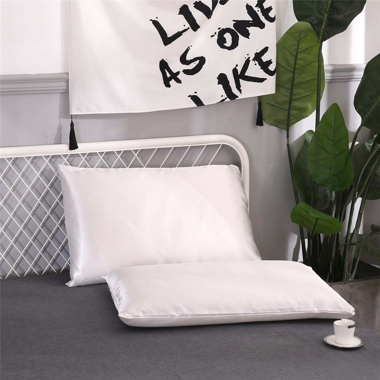 Satin Silk Pillowcases Set of 2 for Hair and Skin with Envelope Closure