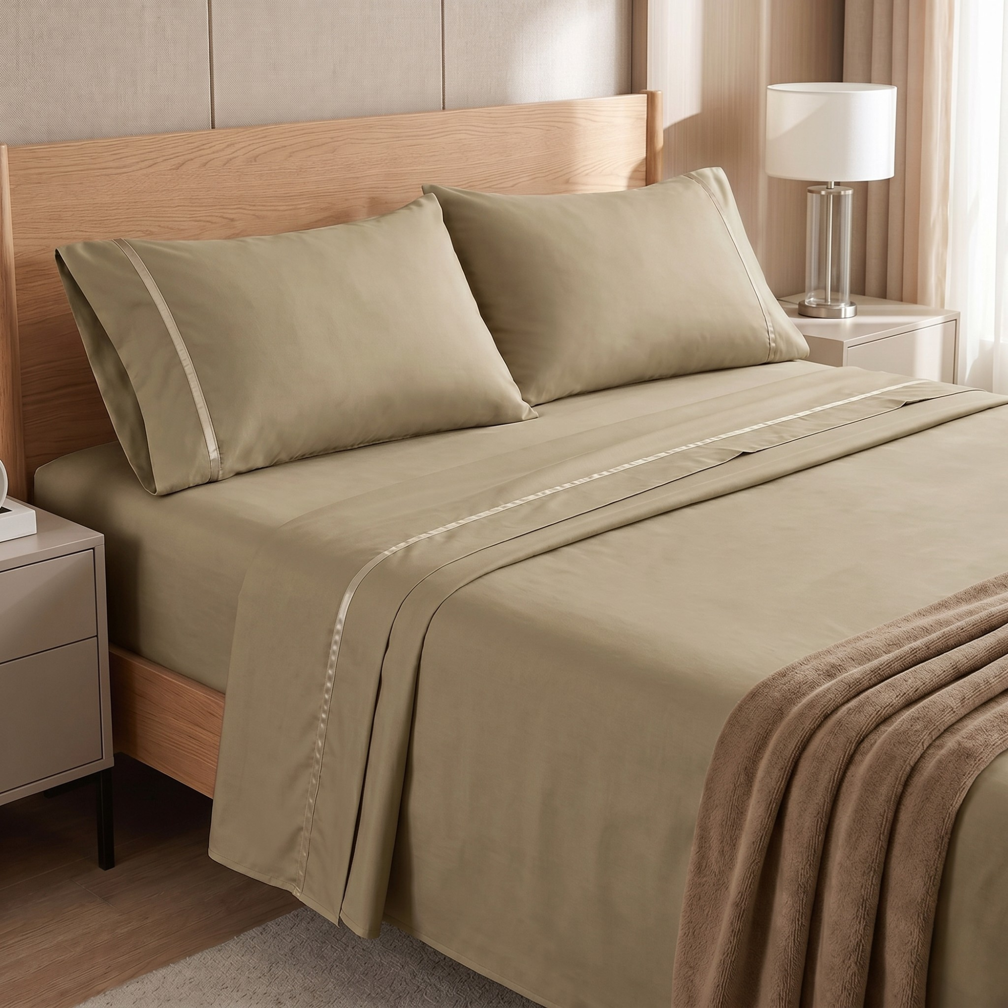4 Piece Cooling Microfiber Bed Sheet Set With Deep Pocket