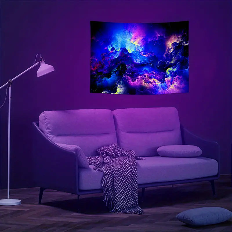 Vibrant Galaxy Fluorescent Tapestry – Glow-in-the-Dark DecorVibrant Galaxy Fluorescent Tapestry – Glow-in-the-Dark Decor - Image 3