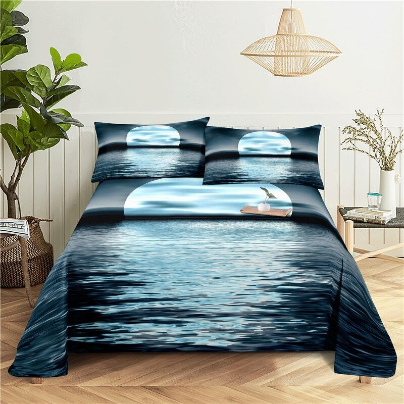 Night Scene Print Bedding Set