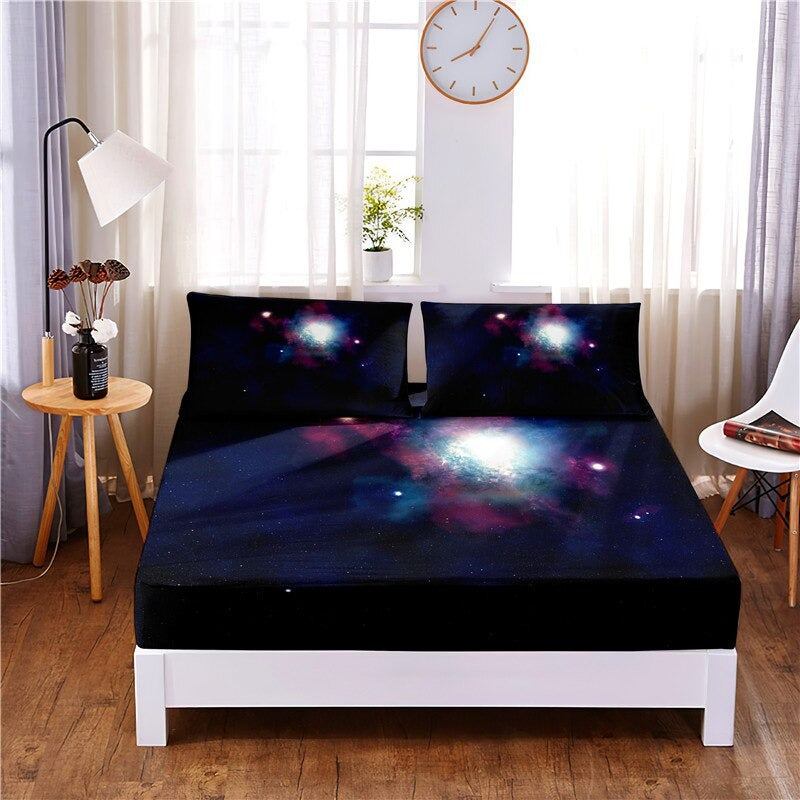 Aurora Digital Printed Polyester Fitted Sheet Mattress Cover