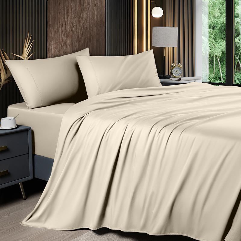 Deep Pocket Bedding Set With Smooth Fitted Sheet And Wrinkle Resistant Design