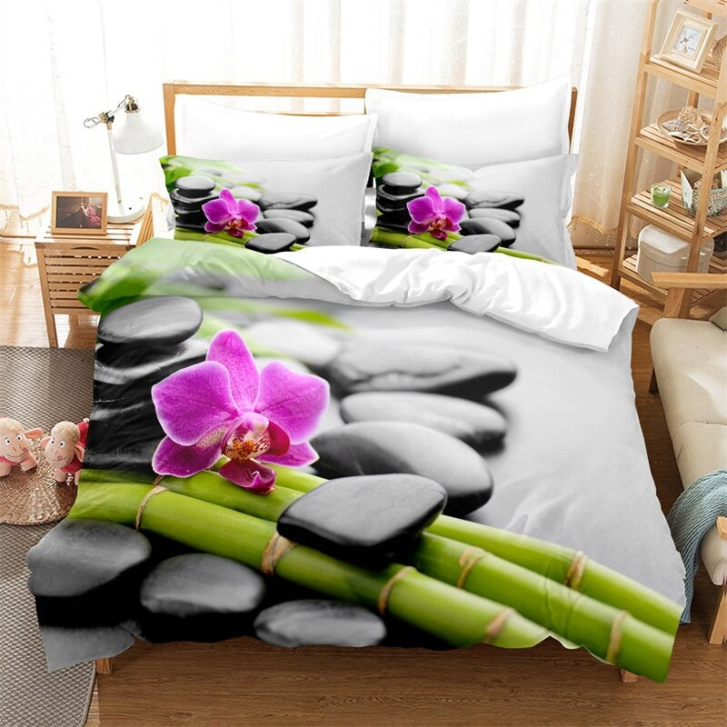Bamboo Pastoral Style Duvet Cover Comforter Set