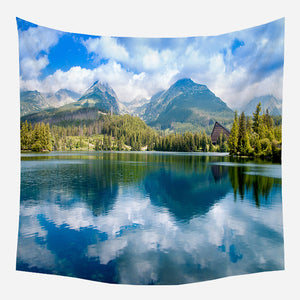 Lake Mountain Tapestry Wall Hanging Tapis Cloth