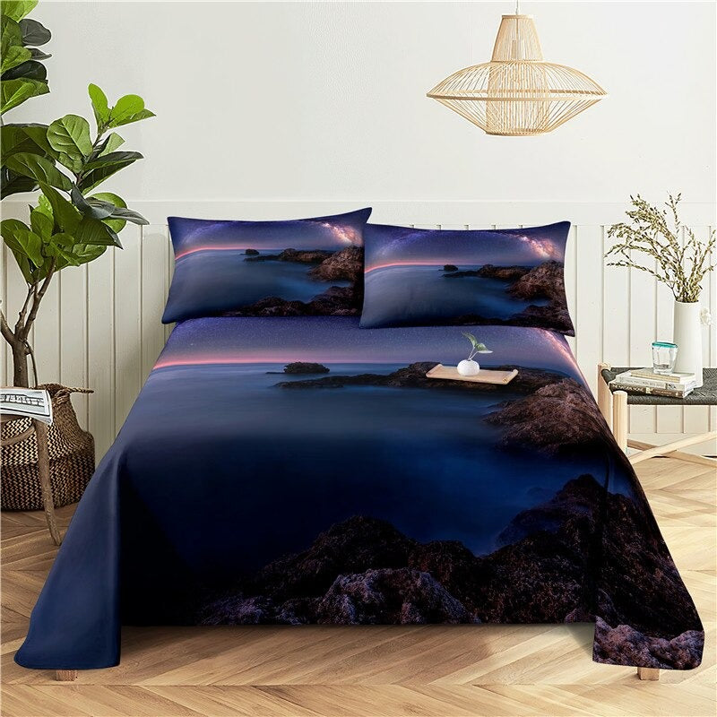 Printed Night Scene Bedding Set