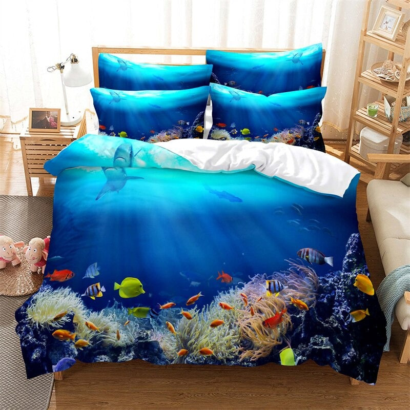 Blue Marine Duvet Cover Set