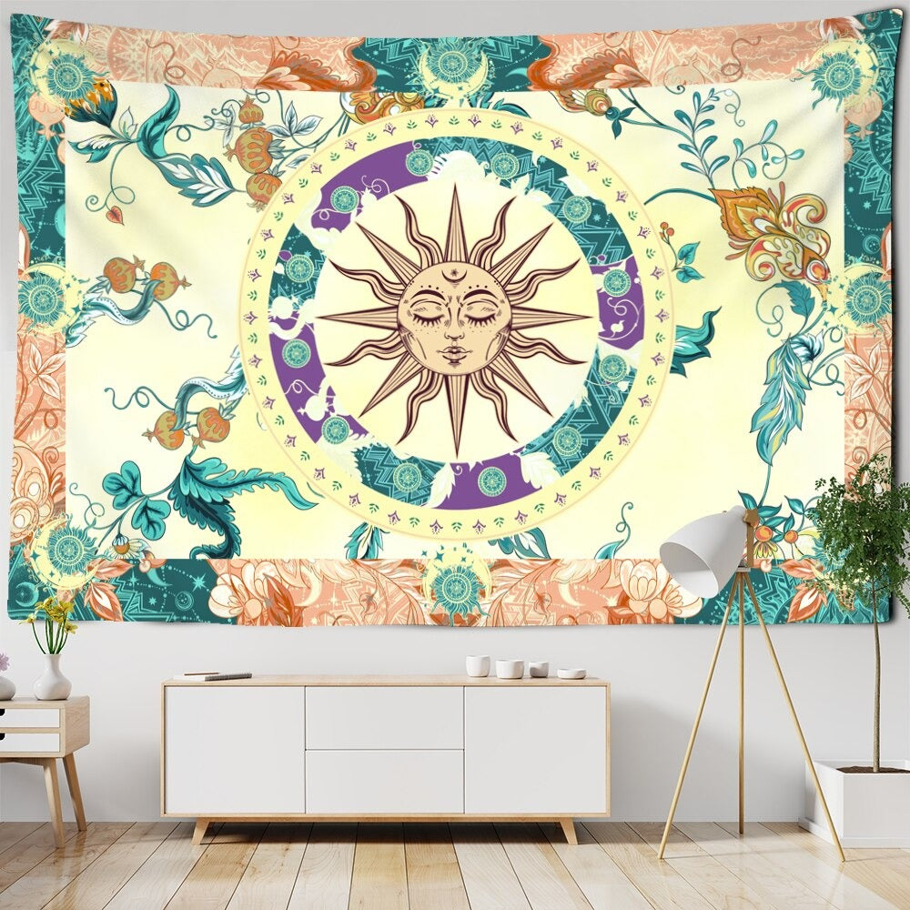 Burning Sun Tapestry Wall Hanging Tapis Cloth