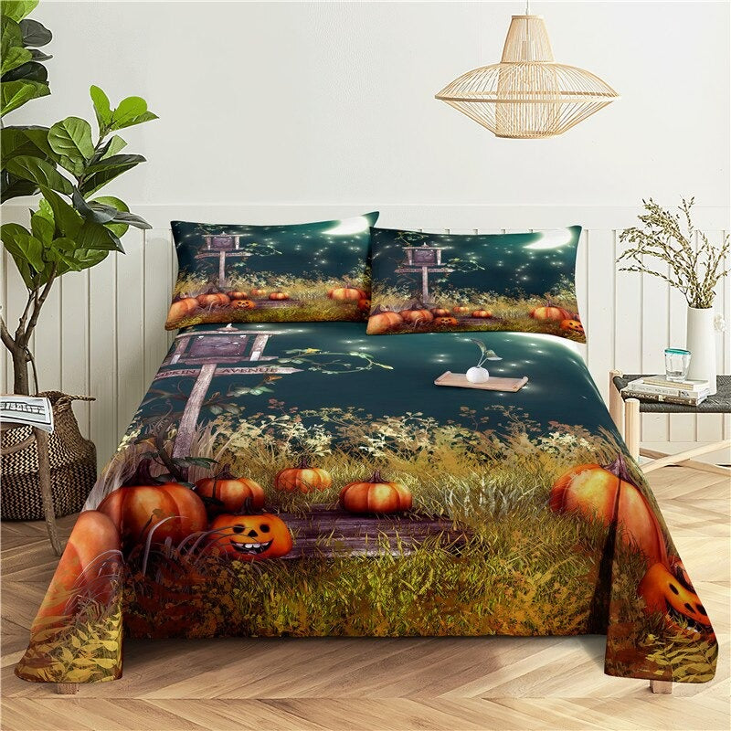 Halloween Pumpkin Print Bedding Set