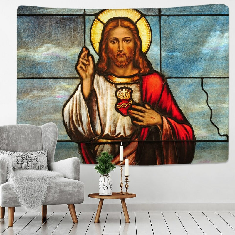 Christ Jesus Tapestry Wall Hanging Tapis Cloth