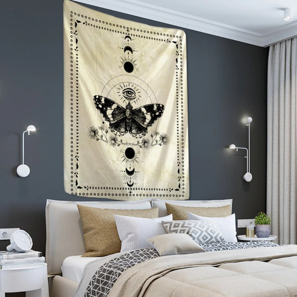 Psychedelic Eyes Butterfly Tapestry Wall Hanging Tapis Cloth