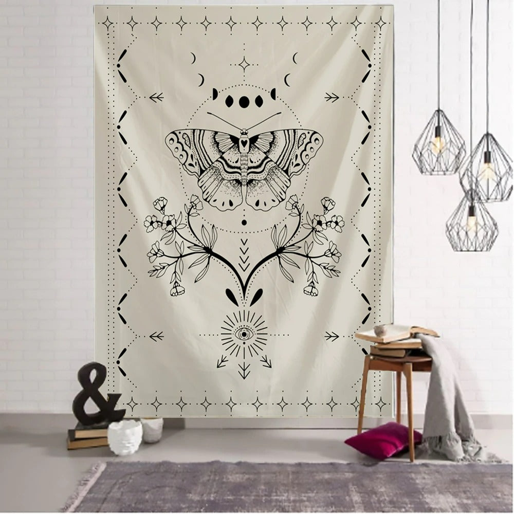 Simple Butterfly Design Tapestry Wall Hanging Tapis Cloth