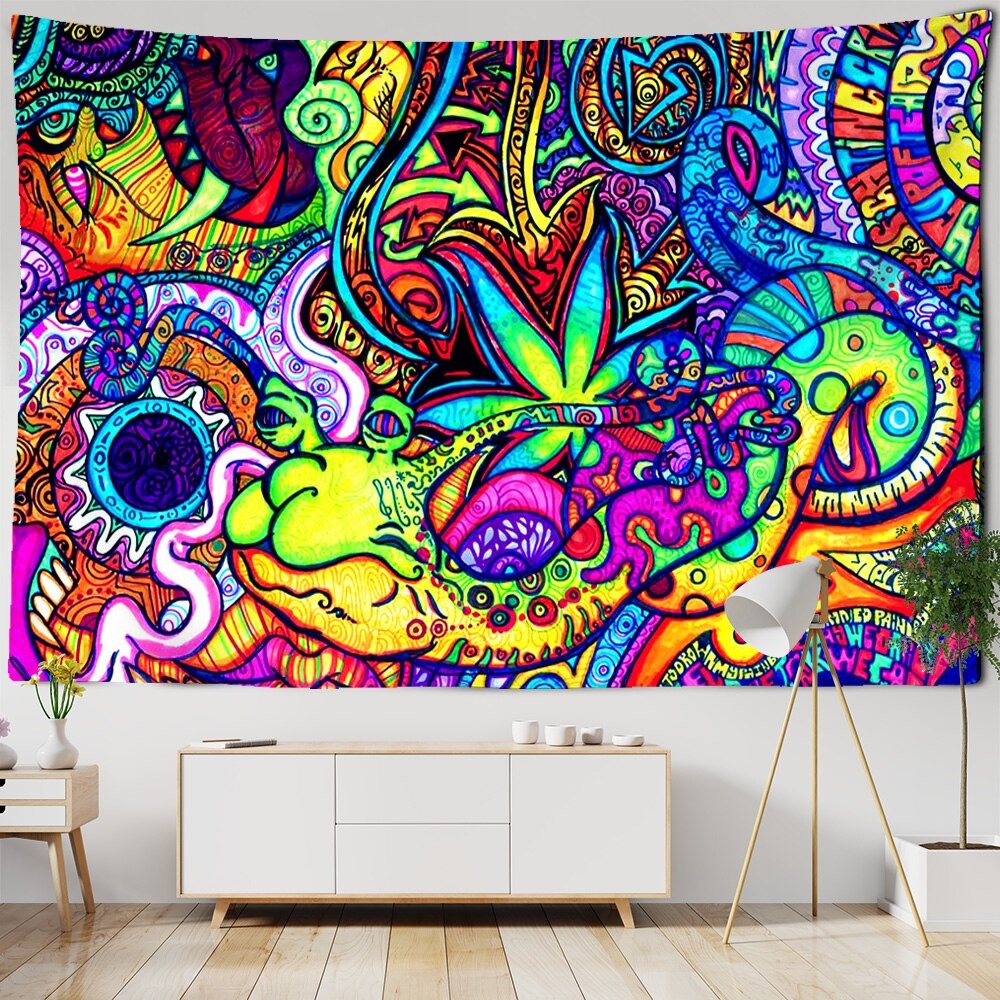 Psychedelic Bohemian Mandala Tapestry Wall Hanging Tapis Cloth