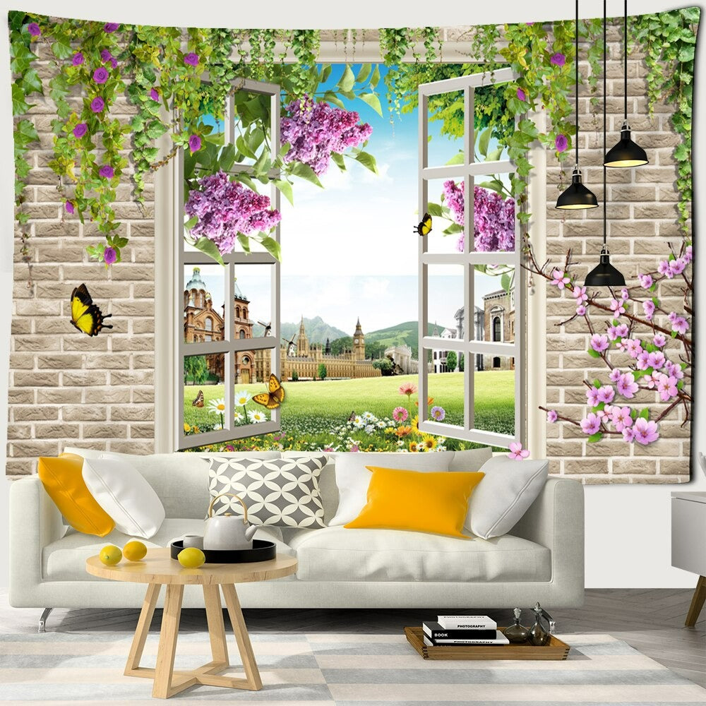 Classic Architecture Tapestry Wall Hanging Tapis Cloth