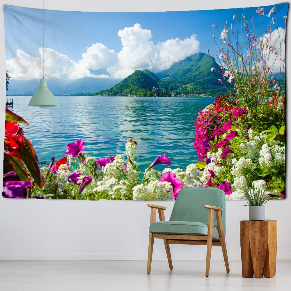 Corridor Landscape Scenery Tapestry Wall Hanging Tapis Cloth