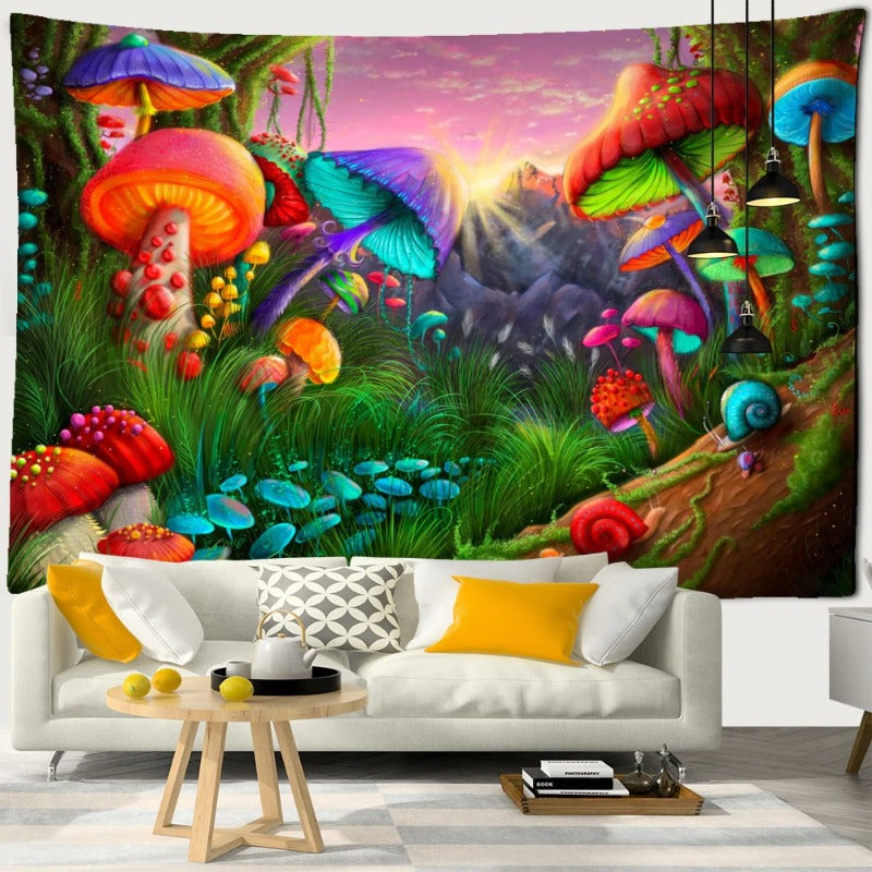 Mushroom Tapestry Wall Hanging Tapis Cloth