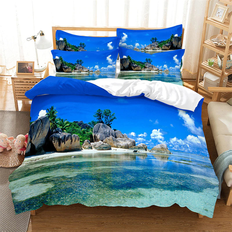 Beach & Ocean Designed Printed Bedding Set