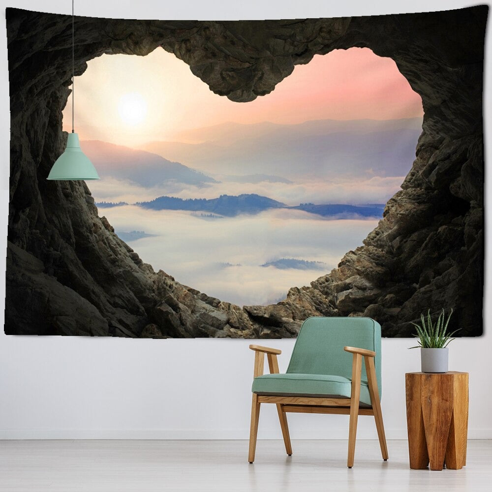 Love Cave Scenery Tapestry Wall Hanging Tapis Cloth
