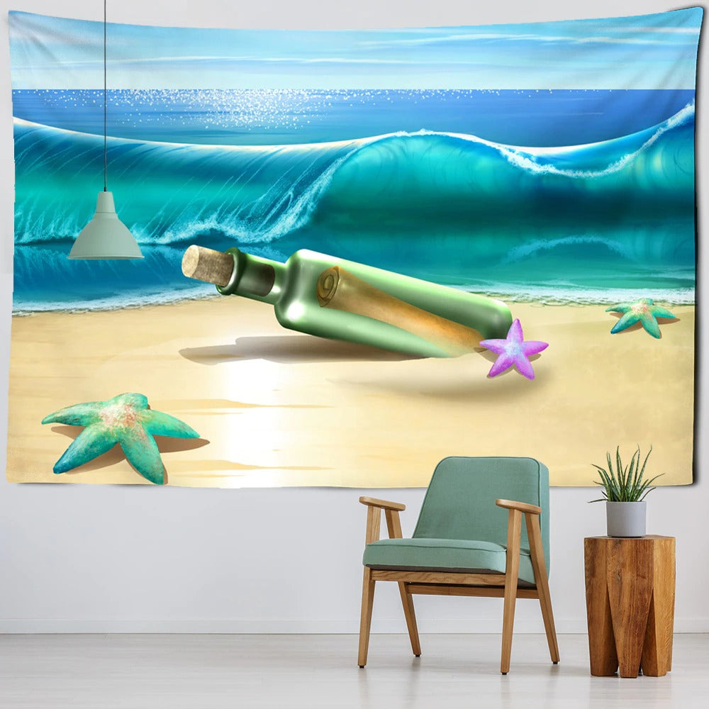 Floating Bottle Tapestry Wall Hanging Tapis Cloth