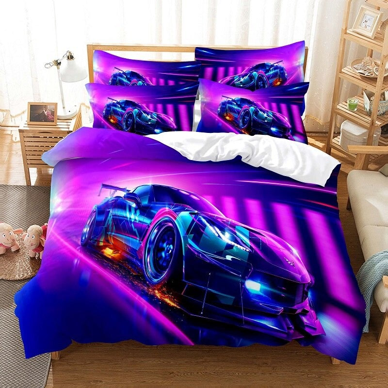 Car Printing Duvet Cover Bedding Set