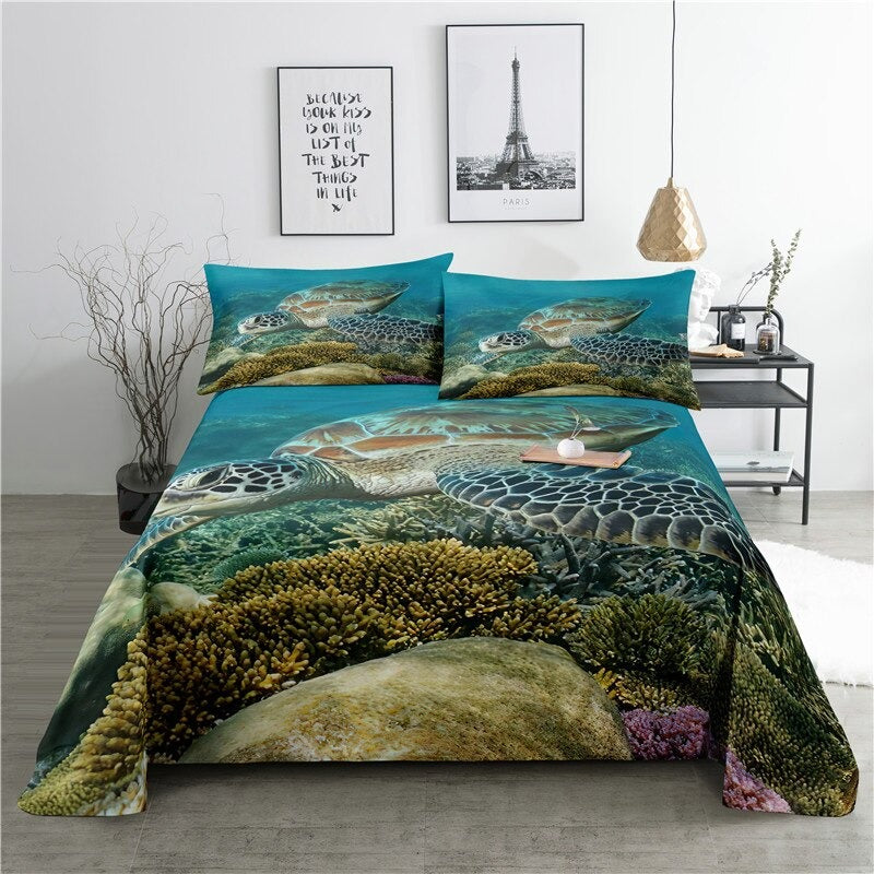 Printed Dolphins Bedding Set
