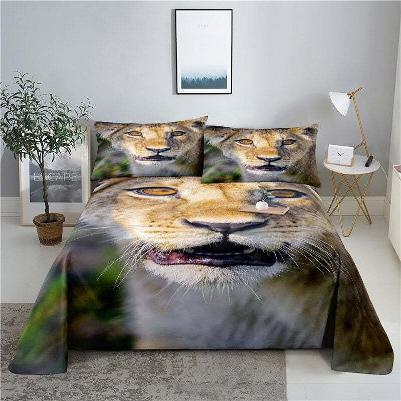 Warm Lion Printed Bedding Set