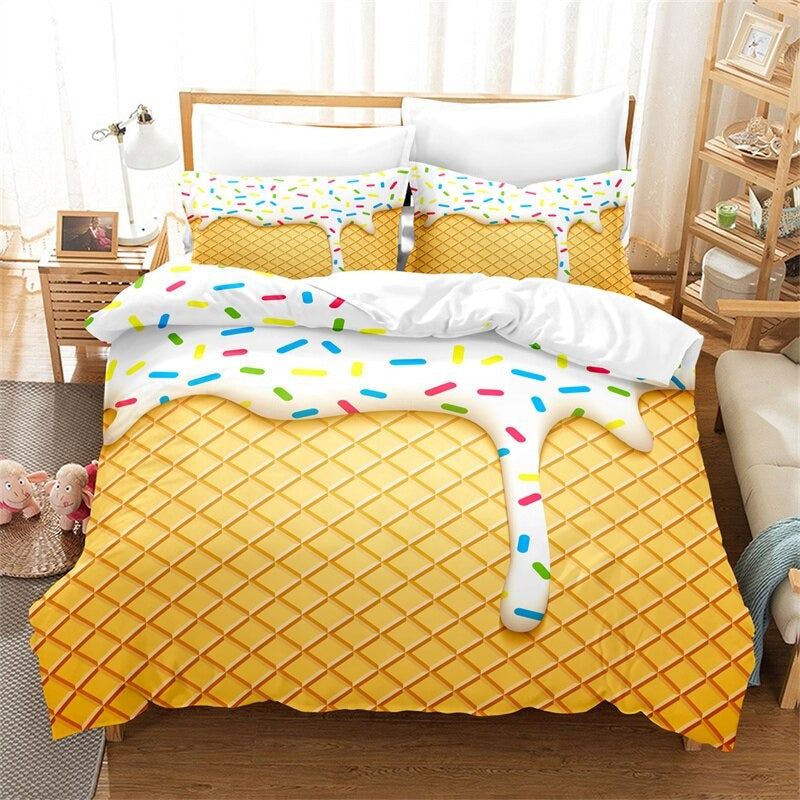 Fruit Desserts 3D Print Duvet Cover Set