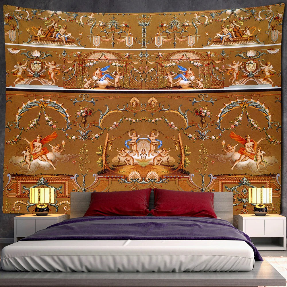 Golden European Pattern Tapestry Wall Hanging