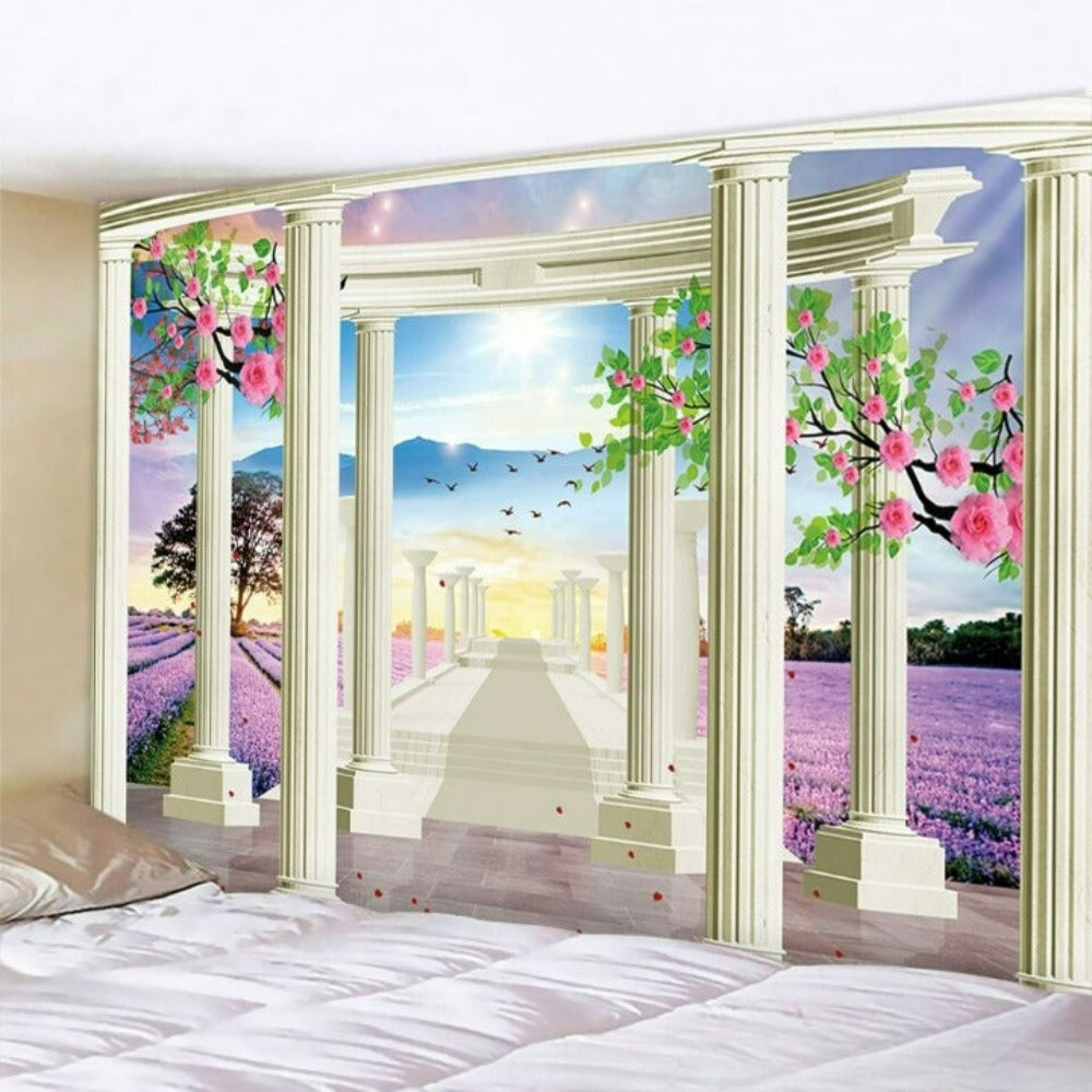 Classic Architecture Tapestry Wall Hanging Tapis Cloth