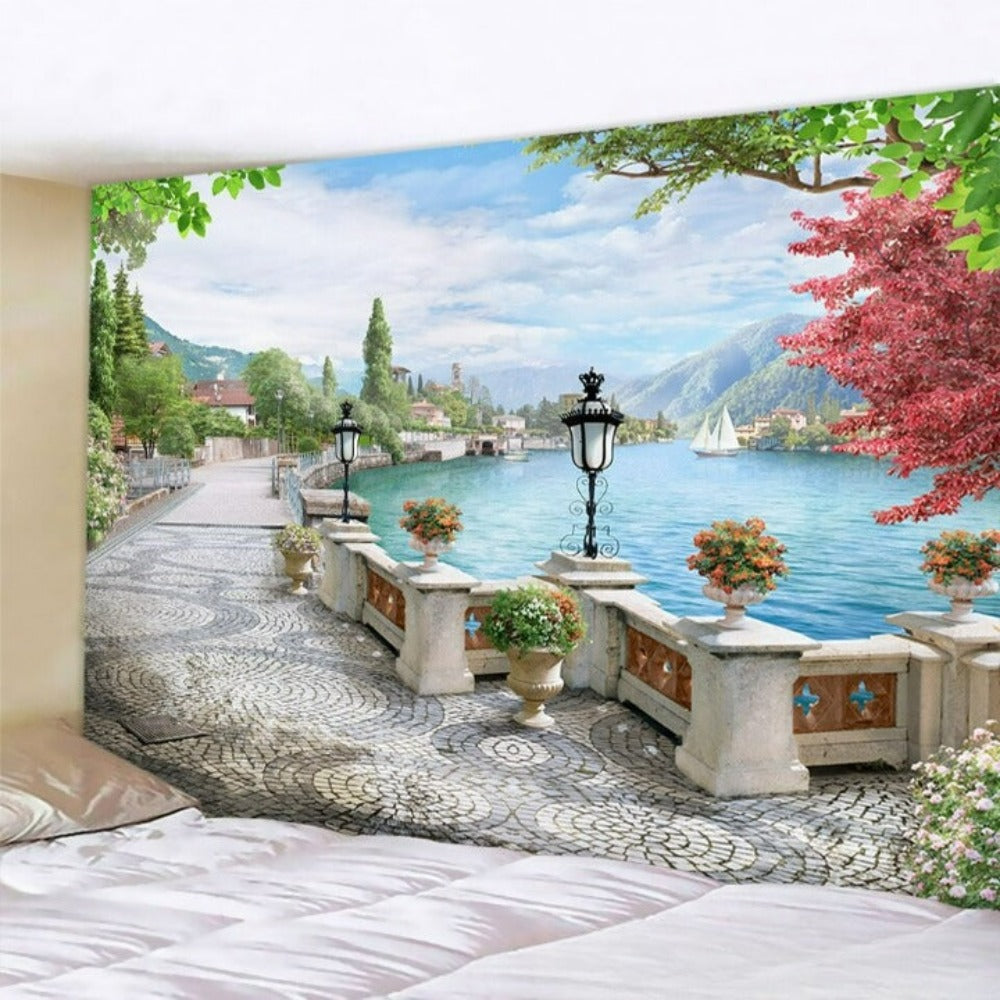 Classic Architecture Tapestry Wall Hanging Tapis Cloth