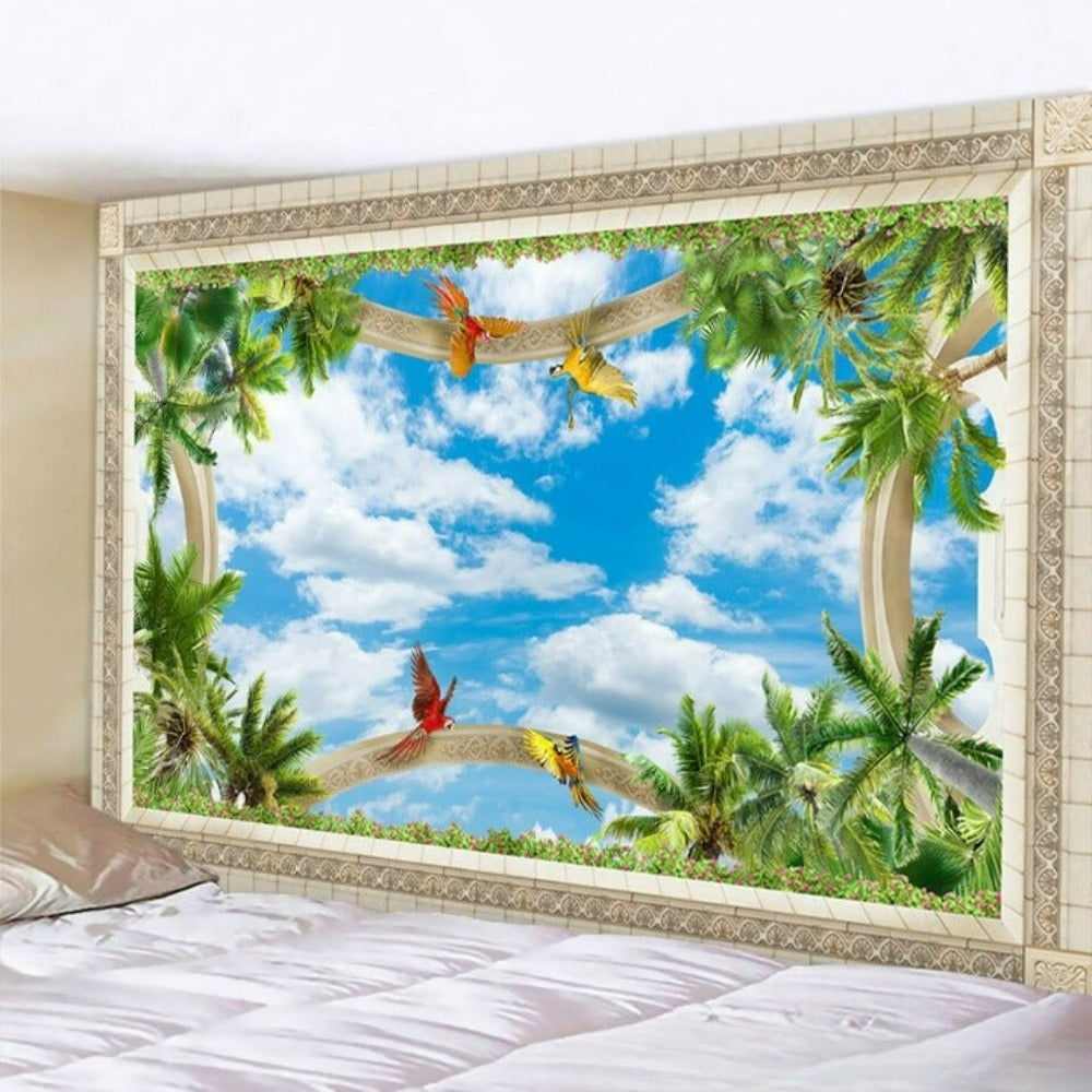 Classic Architecture Tapestry Wall Hanging Tapis Cloth