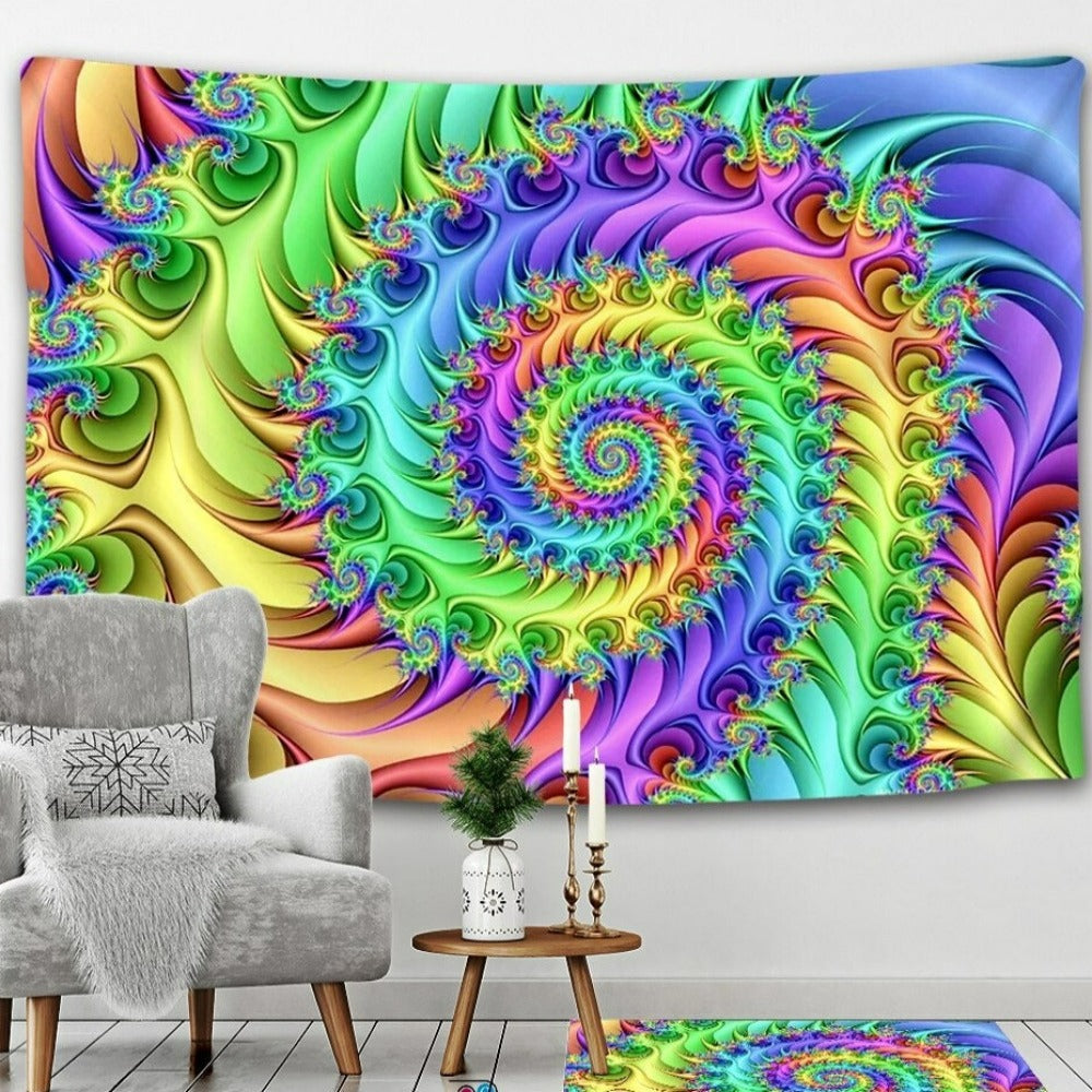 Psychedelic Indian Mandala Tapestry Wall Hanging Tapis Cloth