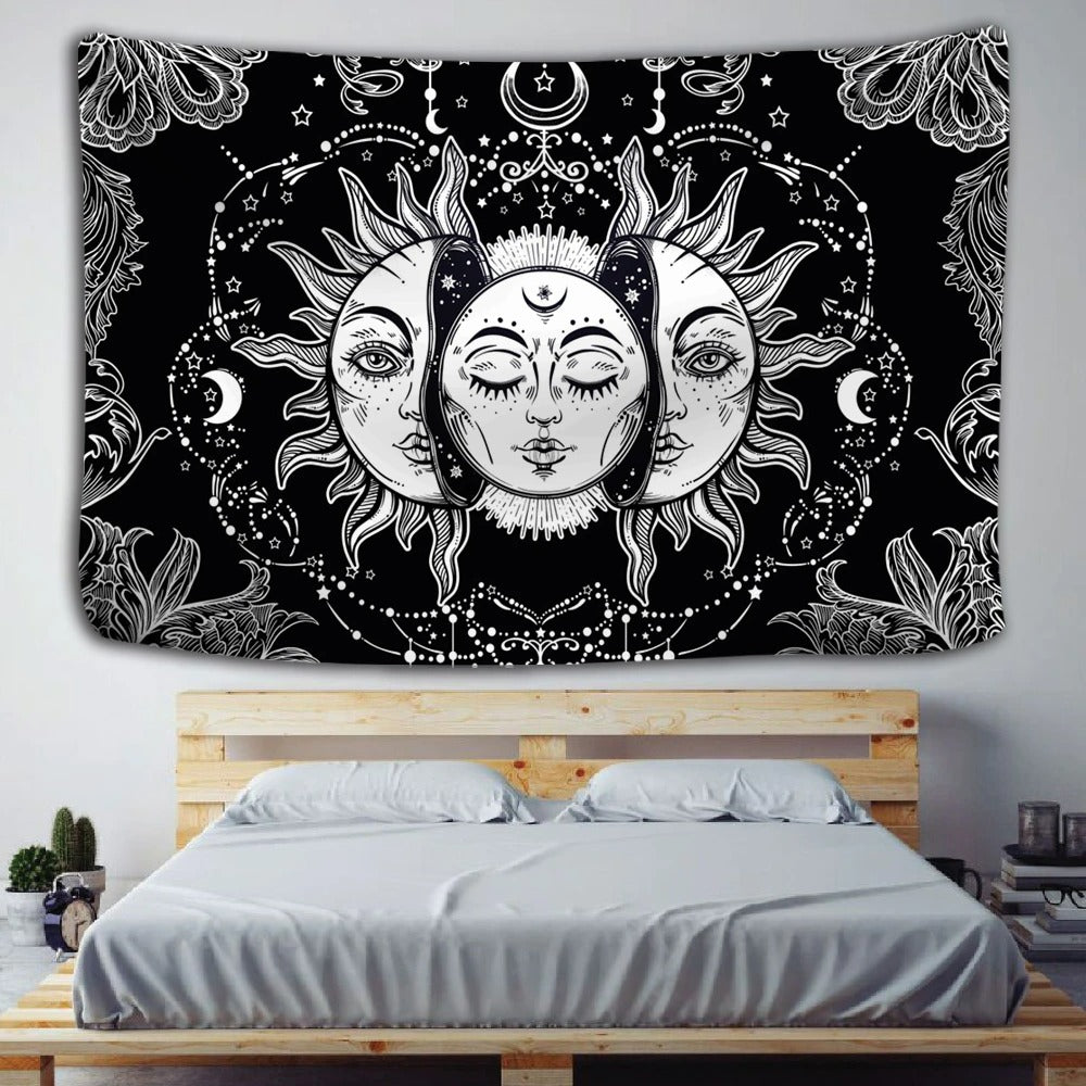 Sun Face Art Tapestry Wall Hanging Tapis Cloth