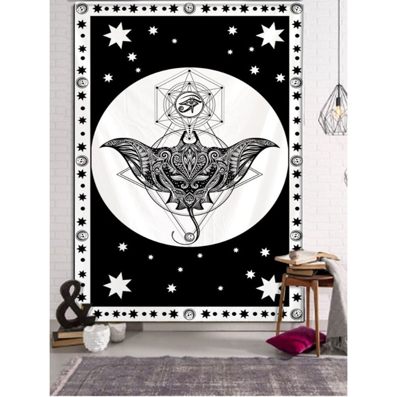 Designer Black Tapestry Wall Hanging Tapis Cloth