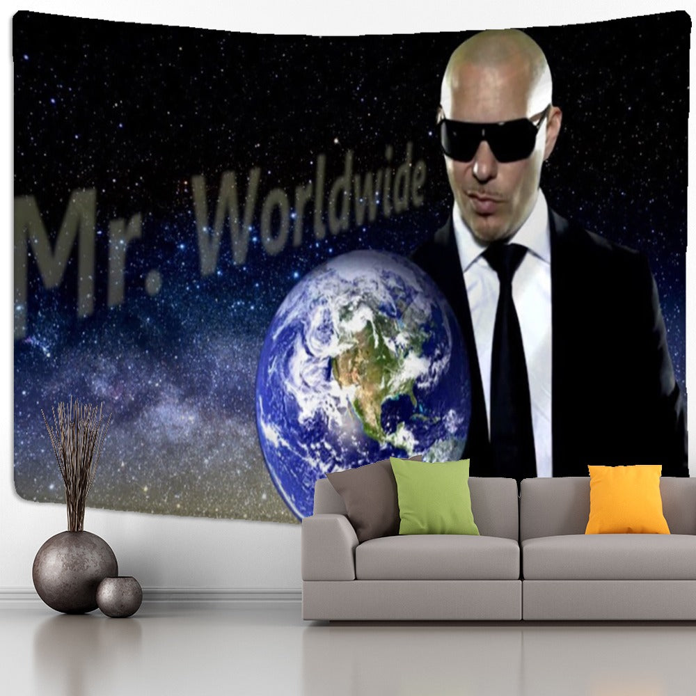 Mr. Worldwide Tapestry Wall Hanging Tapis Cloth