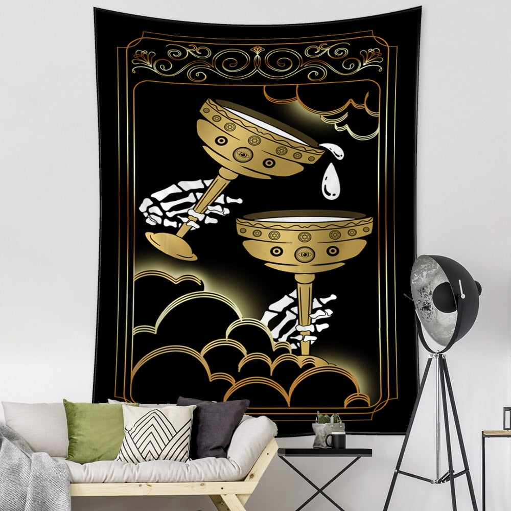 Abstract Skull Tarot Tapestry Wall Hanging Tapis Cloth