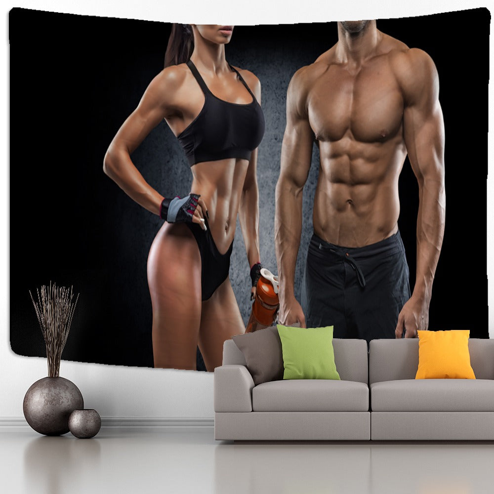 Fitness Muscle Man Tapestry Wall Hanging Tapis ClothFitness Muscle Man Tapestry Wall Hanging Tapis Cloth - Image 11