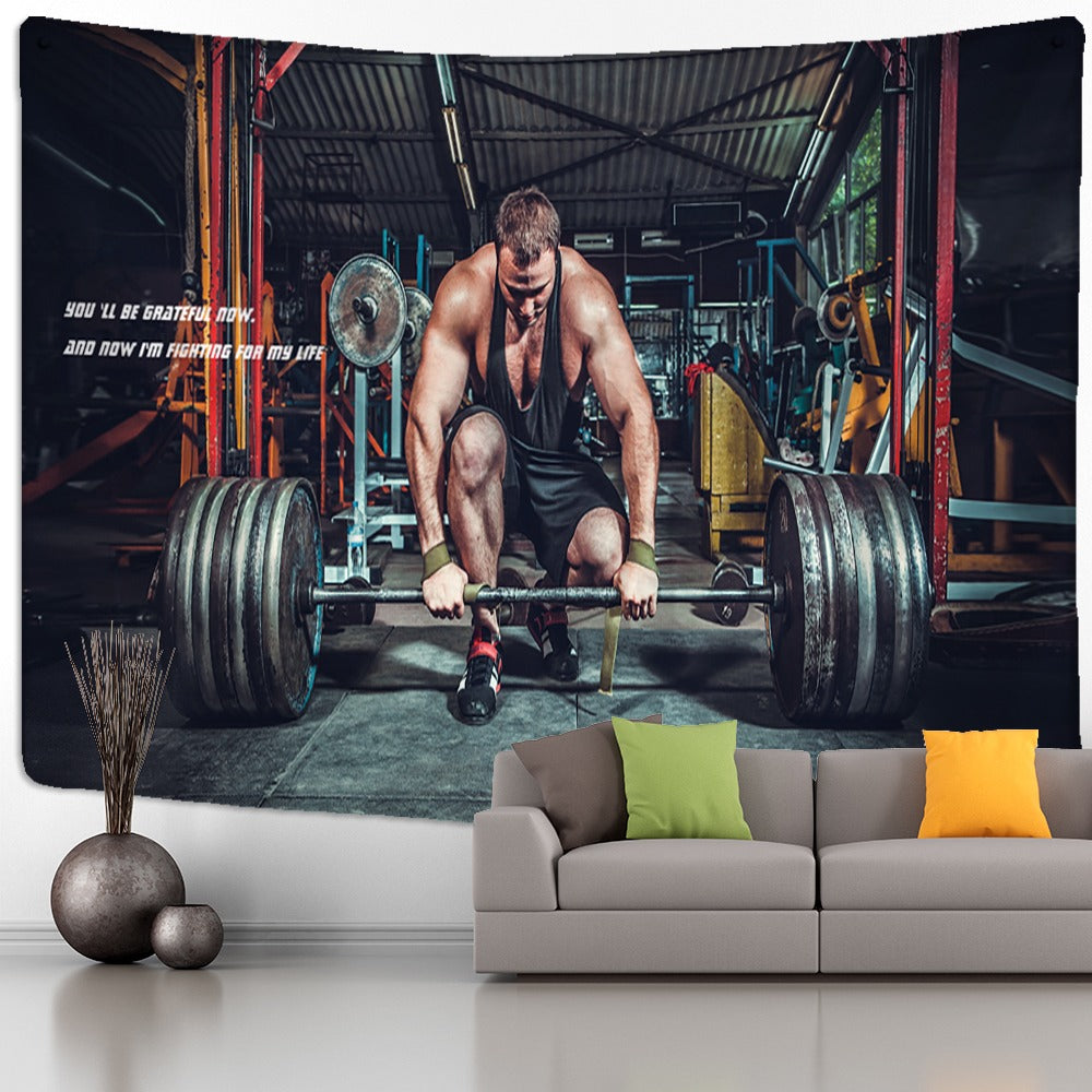 Fitness Muscle Man Tapestry Wall Hanging Tapis Cloth
